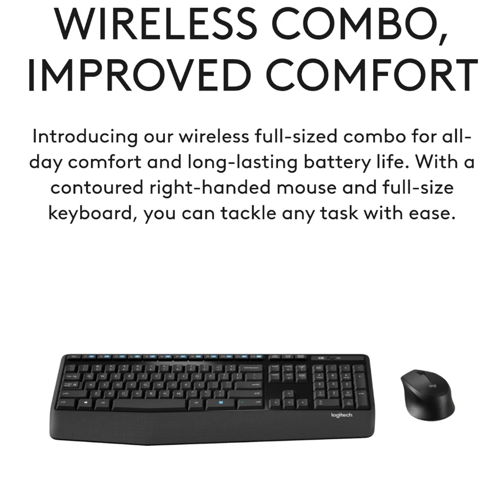 Logitech Black Wireless Keyboard and Mouse Combo
